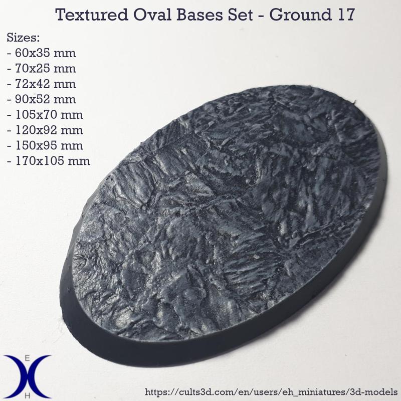Oval Bases Set –  Ground 17 Texture (60–170MM) | Perfect For Tabletop Wargames & RPG's