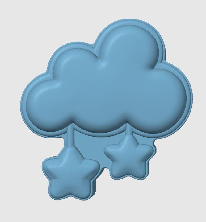 Cloud with Stars, BATH BOMB MOLD , Hybrid Mold
