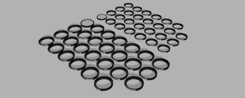 25mm 32mm tray-tokens for games like Frostgrave