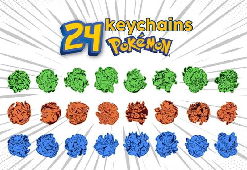 24 POkemon Keychains