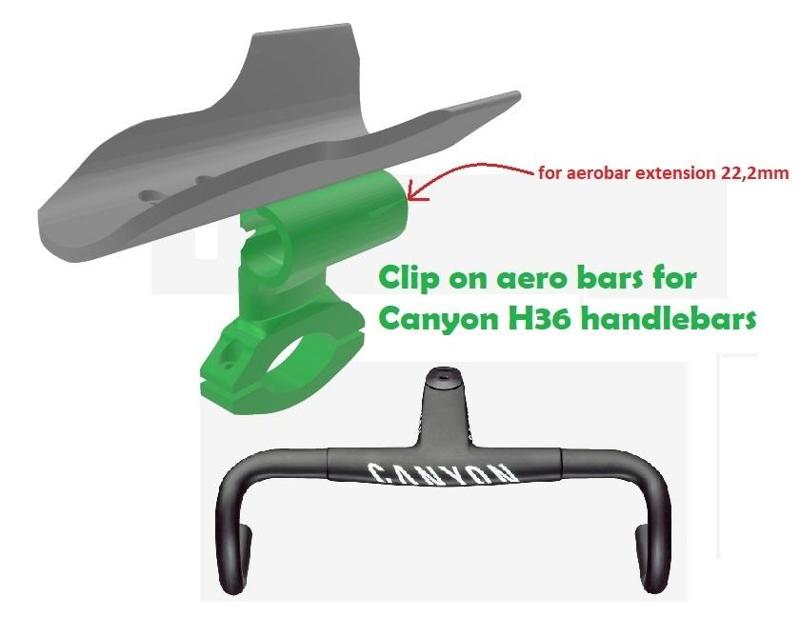 Armrest/pad rod mount Canyon H36 aero time trial/triathlon clip on