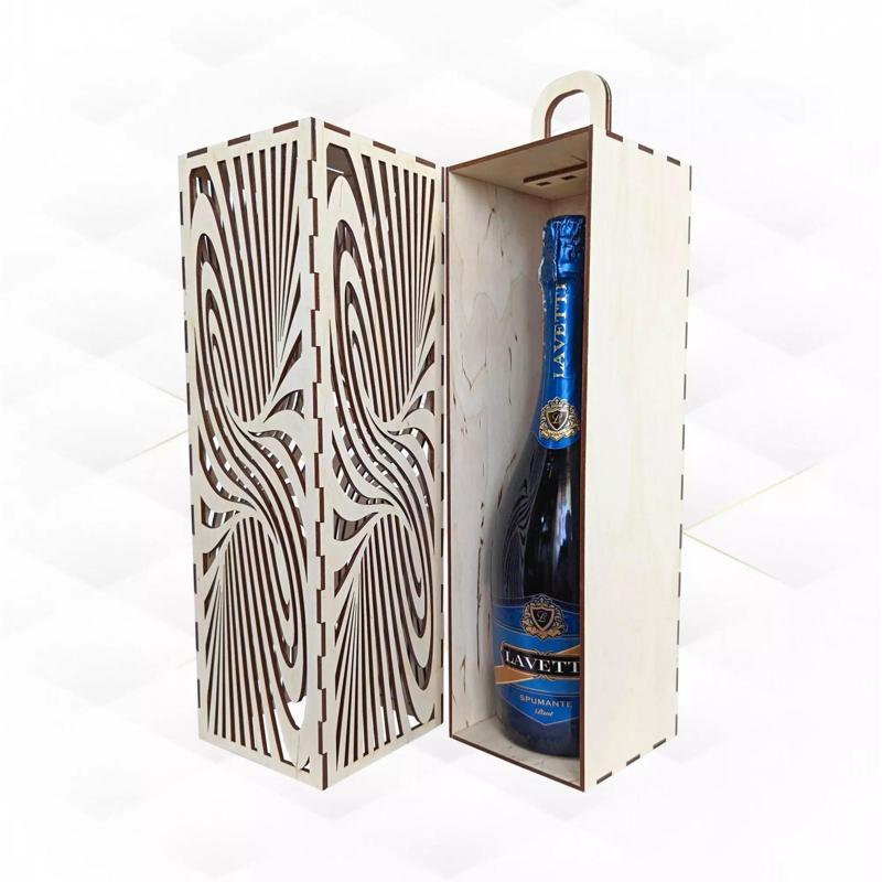 Gift wine box Infinity laser cutting design