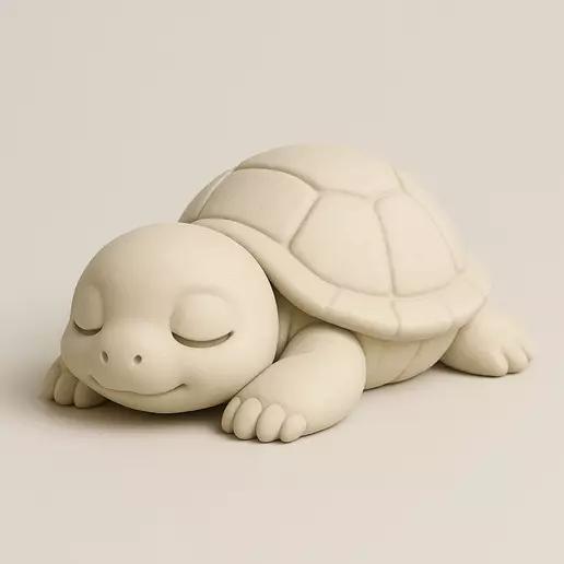 Serene Turtle  Sleeping Tortoise Figurine