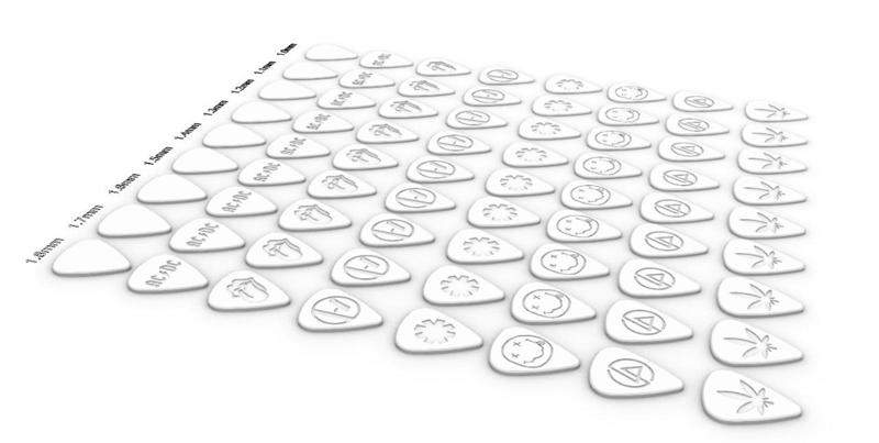 Guitar/bass picks collection from 1.0mm to 1.8mm