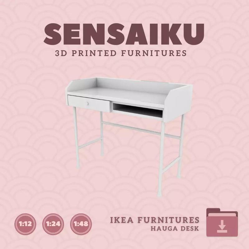 HAUGA Desk for Miniature Dollhouse IKEA 3D Print