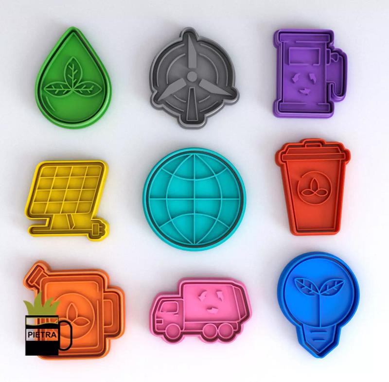 Dia de la tierra Molde cortante de galletas fondant impresion 3d