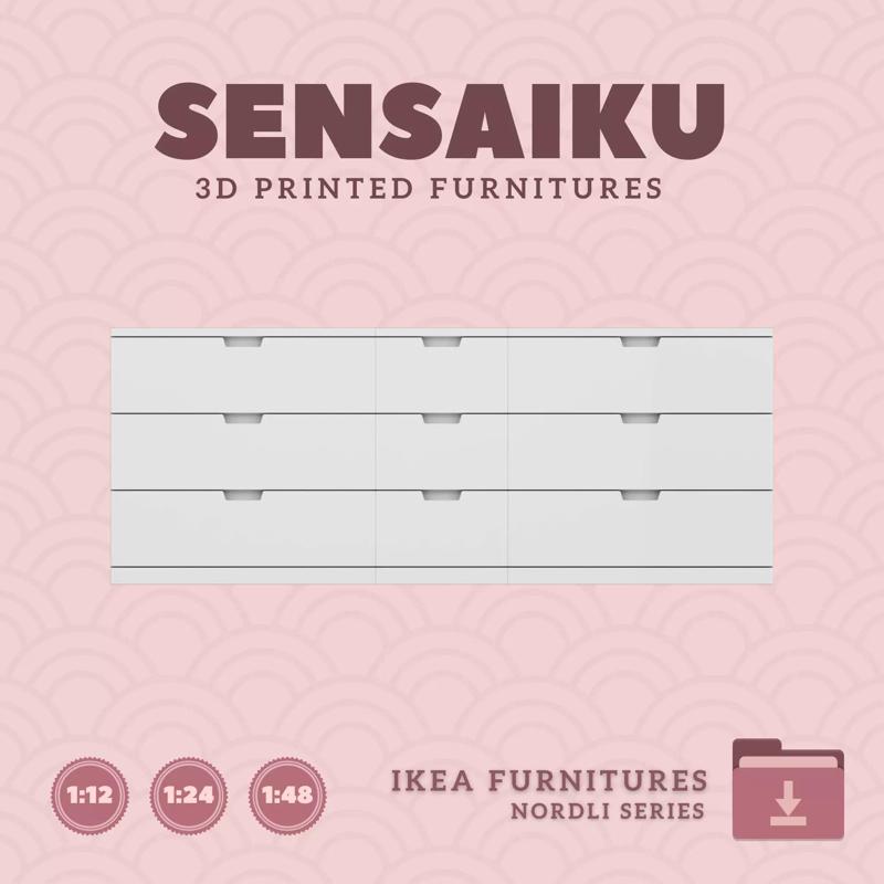NORDLI Drawer Combo 07 for Miniature Dollhouse - IKEA 3D Print