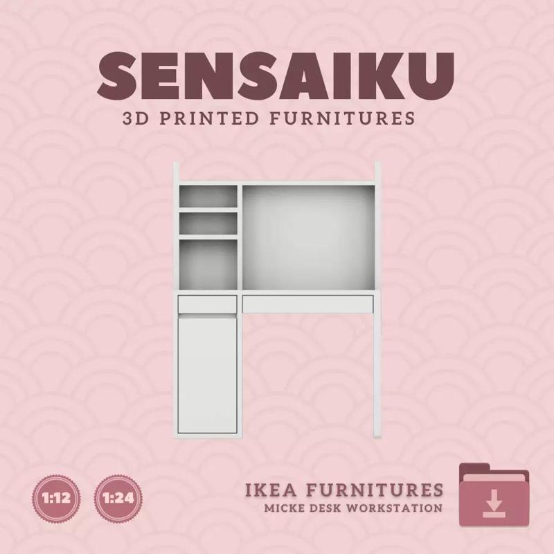 Mini Micke Desk Workstation for Dollhouse IKEA 3D Print