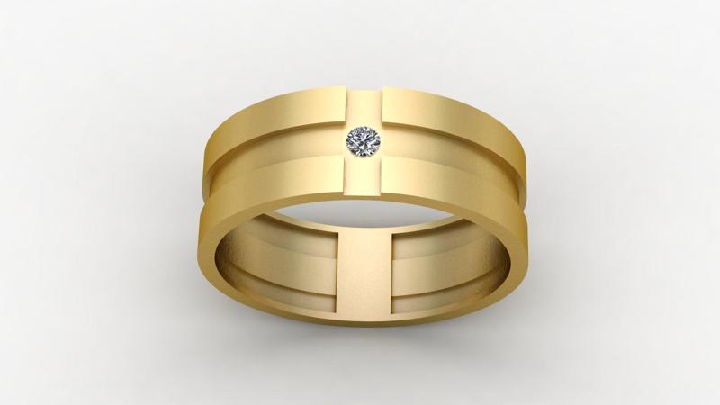 Single diamond Ring for Men 3d printable Model