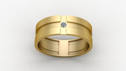 Single diamond Ring for Men 3d printable Model