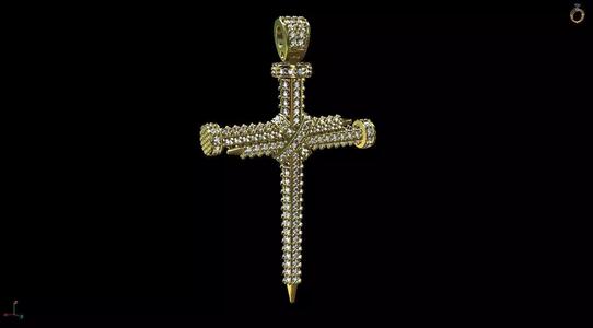 Cross Pendant Studded Nail