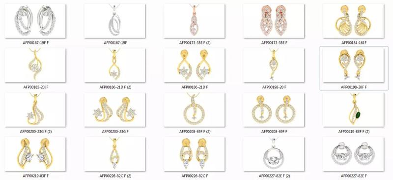 17 Pendant Earring set 3dm stl render details bulk collection