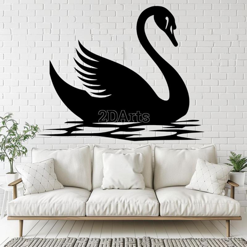 Swan 2D Wall Art/Window Art - Digital STL & SVG Files for 3D Printing and Laser Cutting