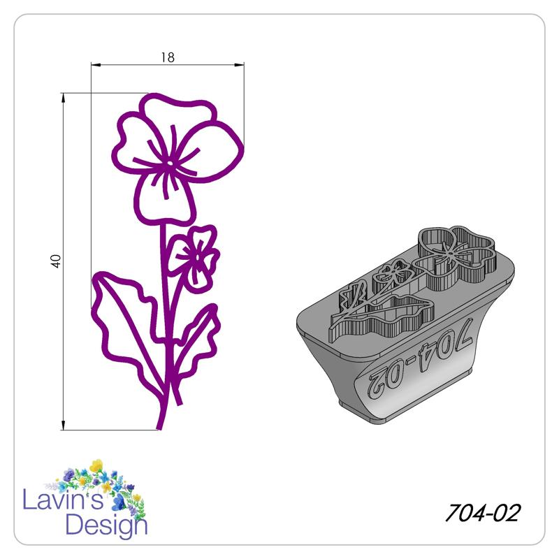 POLYMER CLAY STAMP / BIRTH FLOWER / FEBRUARY / VIOLET / LED704-02