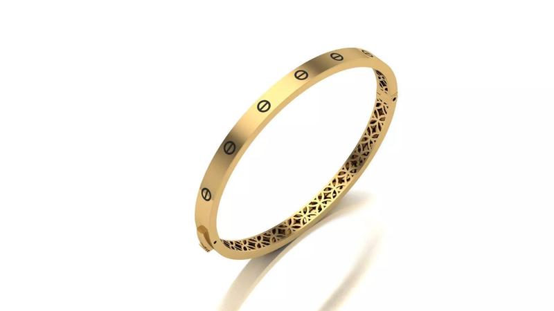 Bracelet and ring Combo Geometric Engraved Style 04