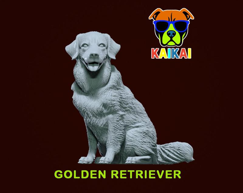 Golden Retriever model - Golden statue - 3D print