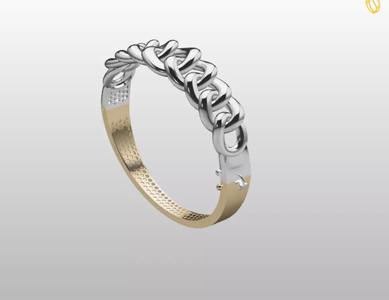 chunky cuban link solid gold bracelet with clasp 3D print file