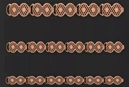 3 Size Gold Bracelet 3dm stl renders details