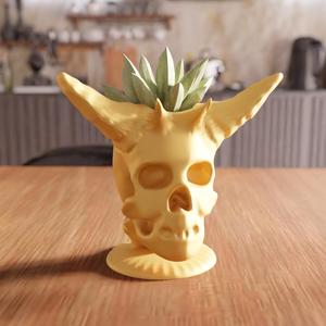3D Demon Skull Vase STL File - 068