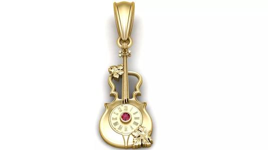Musical Violin Gold Pendant