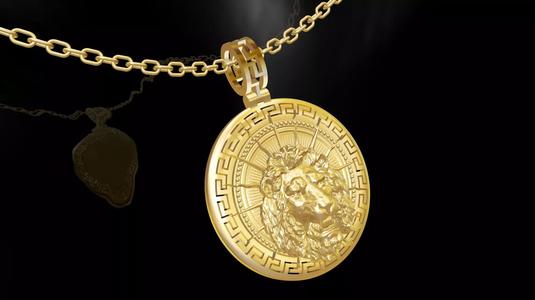 Lion Head SUN gold pendant jewelry