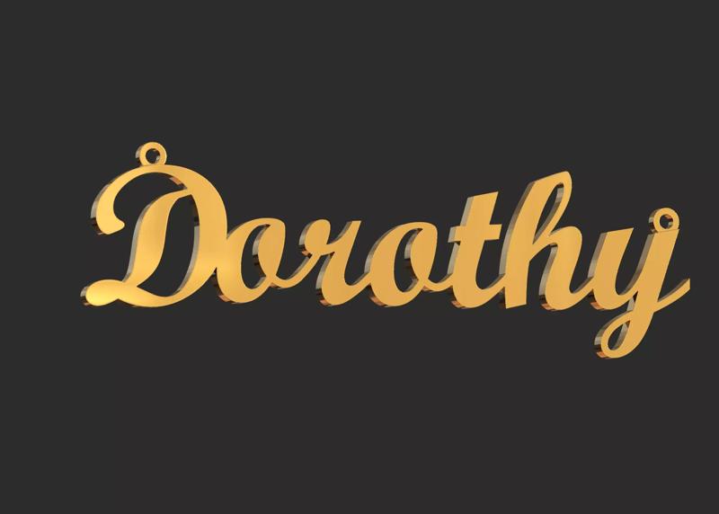 Dorothy name plate pendant