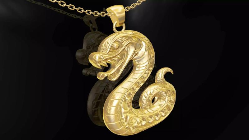 Snake Pendant Jewelry Gold printable