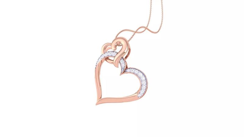 Love Heart Valentine Pendant Necklace 3dm stl render details