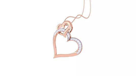 Love Heart Valentine Pendant Necklace 3dm stl render details