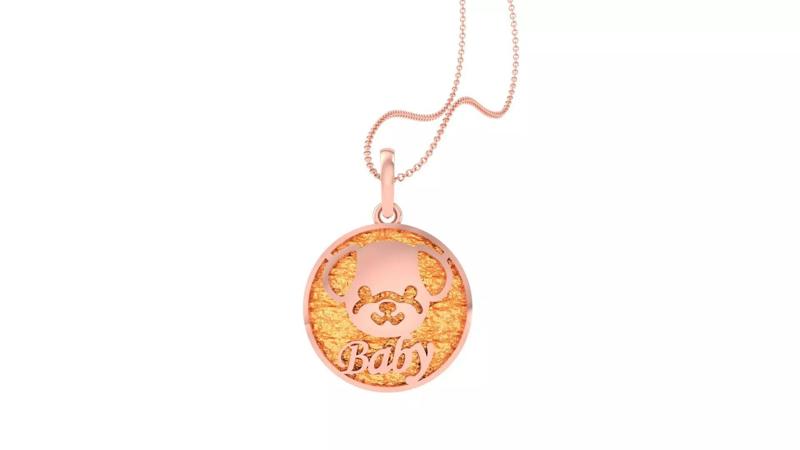 Baby Dog Light Weight Kids Pendant Necklace Charms 3dm stl obj