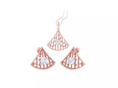 Solitaire Earring Pendant Set 3dm STL OBJ FBX Renders Details