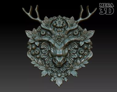Stag Pendant Bas Relief 07 230612