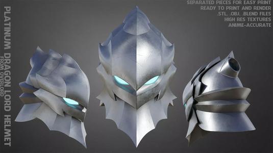 Overlord Platinum Dragon Lord Helmet for Cosplay