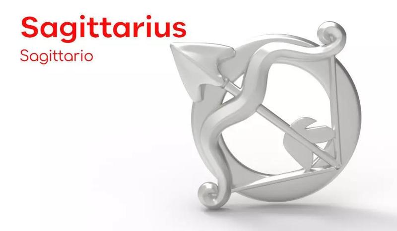 Sagittario silver pendant with arrow