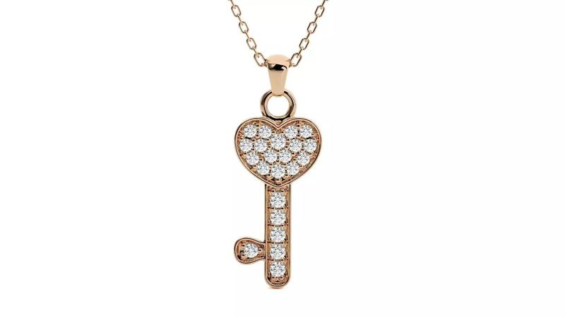 Heart Love Valentine Diamond Keys Pendant 3dm stl renders