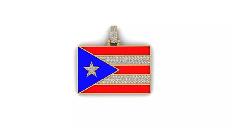 PUERTO RICO FLAG - PENDANT