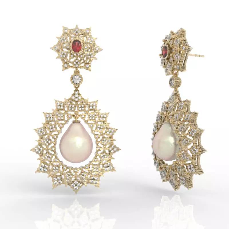 Magnificent Art Deco Chandelier Pearl Earrings