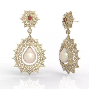 Magnificent Art Deco Chandelier Pearl Earrings