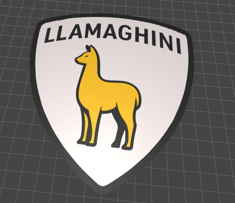 LLAVERO PARODIA LOGO lamborghini "LLAMAGHINI" A COLOR SIN AMS