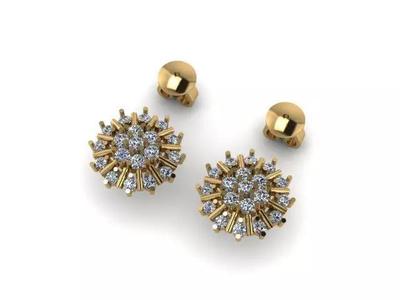 small earring with push