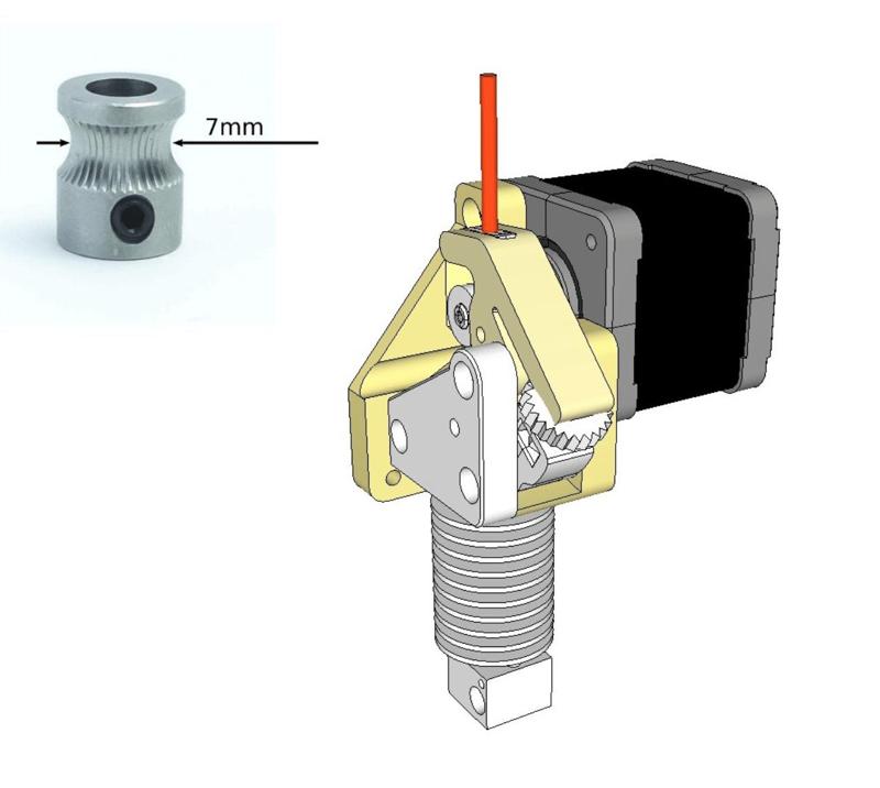 Dasaki Compact Direct Drive Extruder for Prusa i3 (MK8 drive gear)