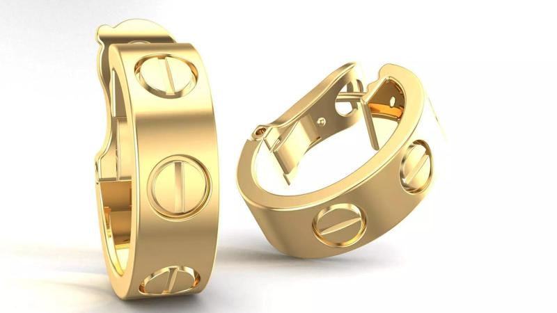 Hoop Gold Earrings Classic Model