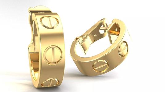 Hoop Gold Earrings Classic Model
