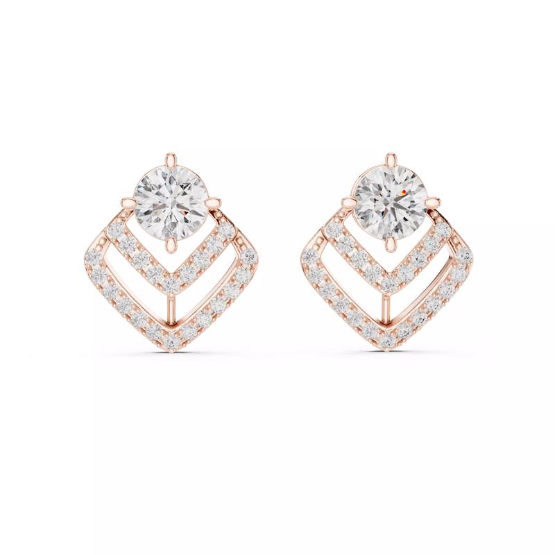 Solitaire Diamond Studs Earrings 3dm stl renders animation