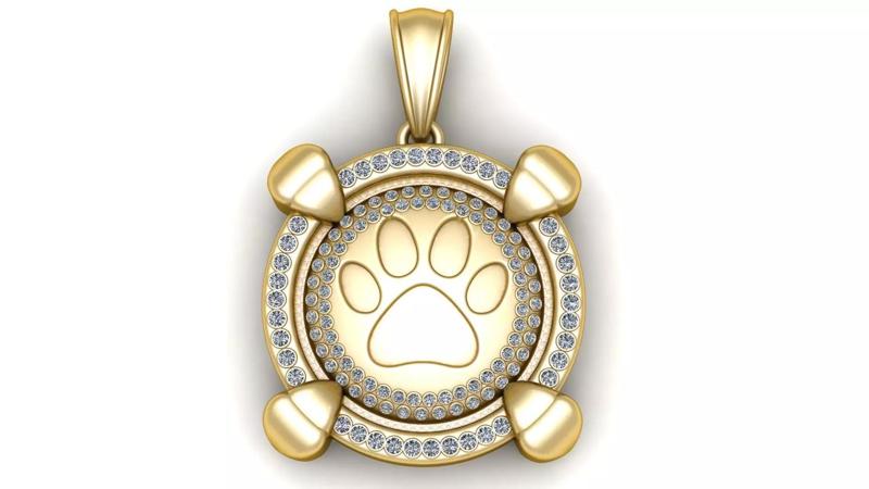 DOG PAW COIN PENDANT 3D PRINTABLE MODEL