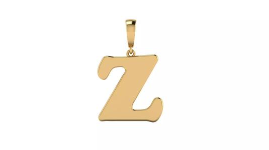 Pendant Alphabet Letter Z 15 mm Cooper Black