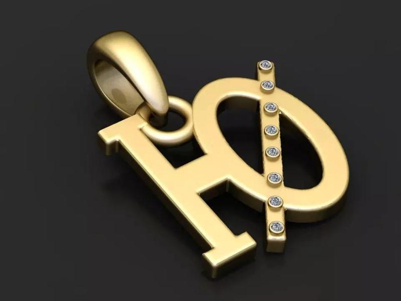 letter pendant 3D printable model