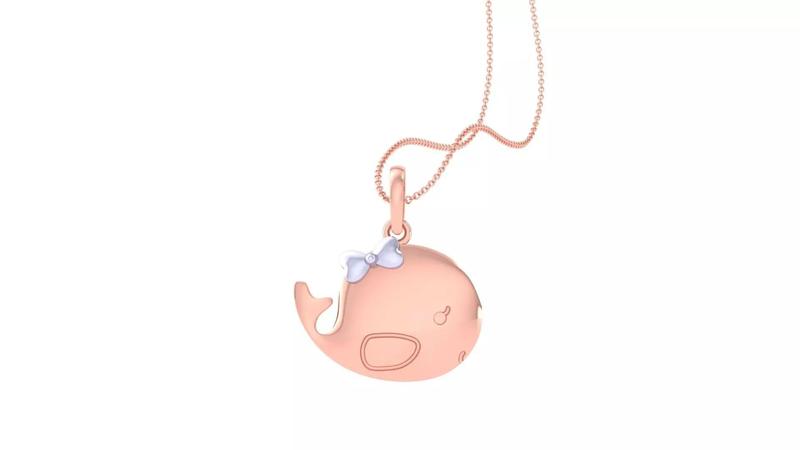 Baby Fish with Bow Tie Light Weight Kids Pendant Necklace Charms