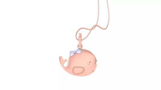 Baby Fish with Bow Tie Light Weight Kids Pendant Necklace Charms