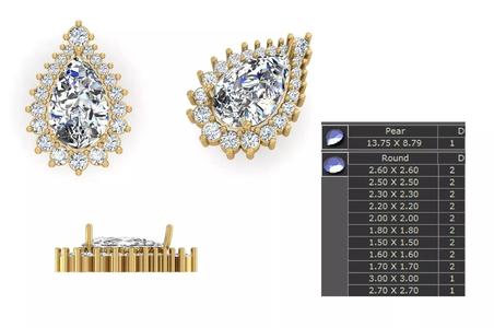 Pear Shape Diamond Pendant Ready STL model for print